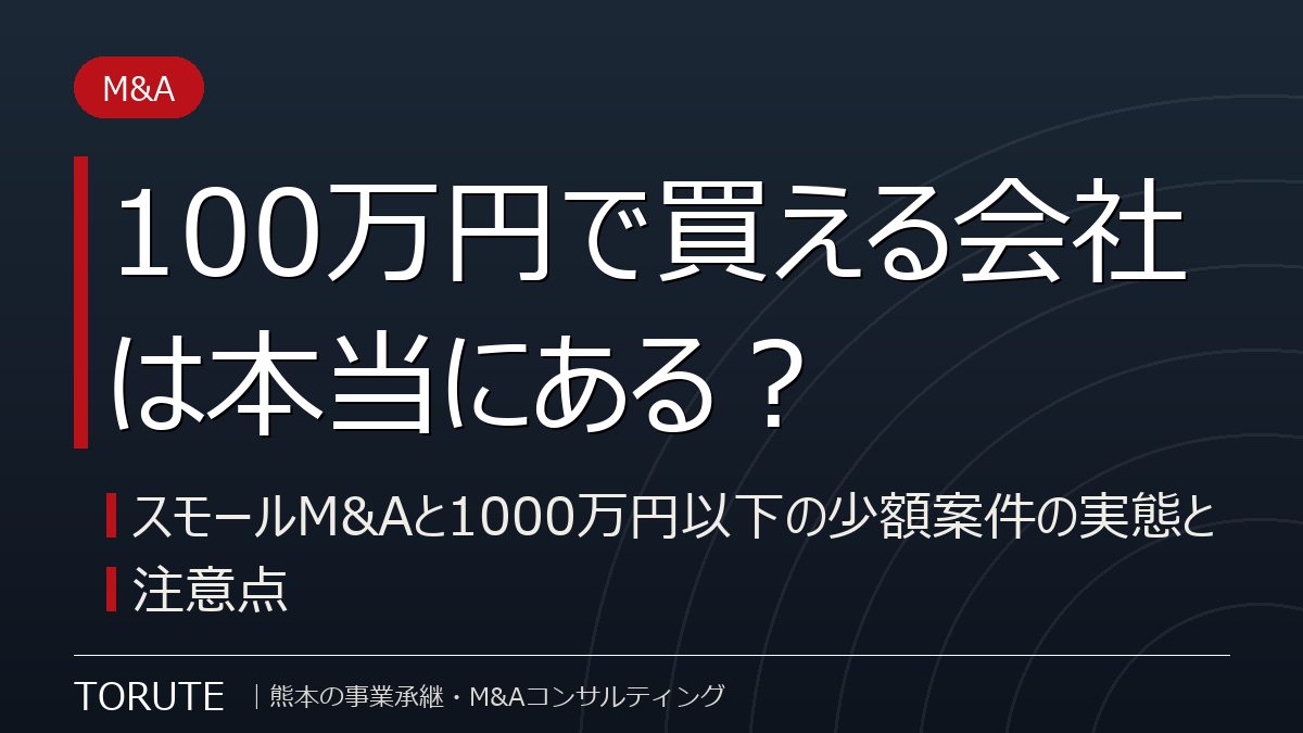 100万円で買える会社は本当にある？